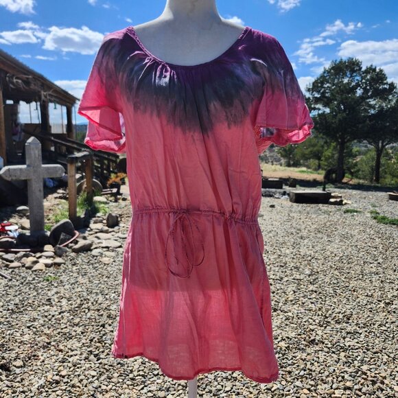 Converse One Star Womens Tie-Dye Pink & Purple Short Sleeve Dress M 100% Cotton - Picture 1 of 7
